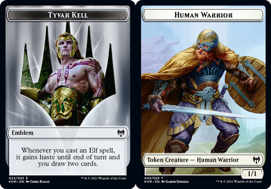 Emblem - Tyvar Kell // Human Warrior Token - Foil