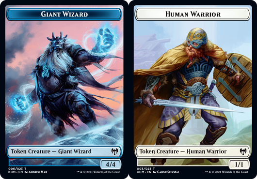 Giant Wizard // Human Warrior Token - Foil