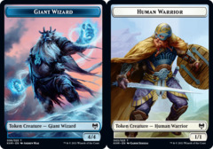 Human Warrior // Giant Wizard Double-sided Token - Foil