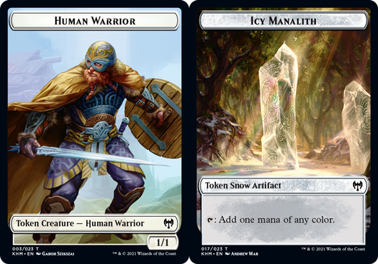 Token - Human Warrior // Icy Manalith - Foil