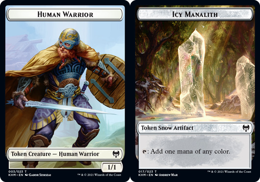 Human Warrior Token // Icy Manalith Token - Foil