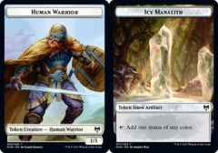 Human Warrior // Icy Manalith Double-sided Token - Foil