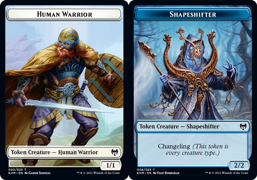 Token - Human Warrior // Shapeshifter - Foil