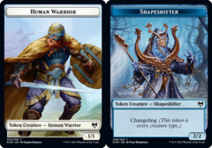 Human Warrior // Shapeshifter Double-sided Token - Foil