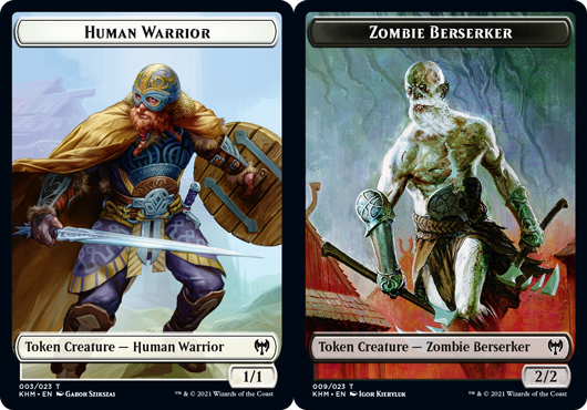 Token - Human Warrior // Zombie Berserker - Foil