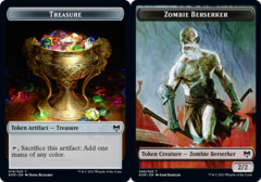 Treasure // Zombie Berserker Double-sided Token - Foil