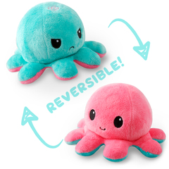 Reversible Octopus Plushie - Aqua/Light Pink