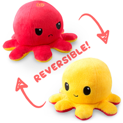 Reversible Octopus Plushie - Red and Yellow