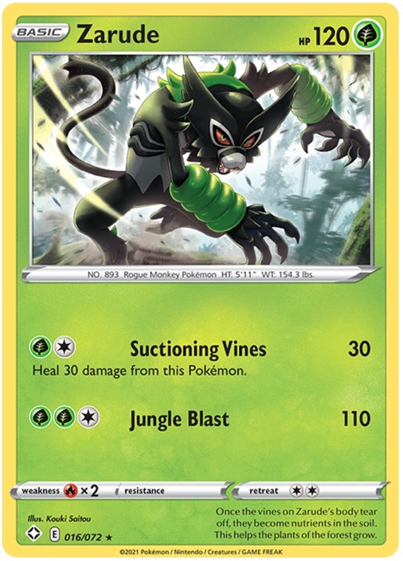 x4 Zarude - 016/072 - Rare Pokemon Shining Fates M/NM | eBay