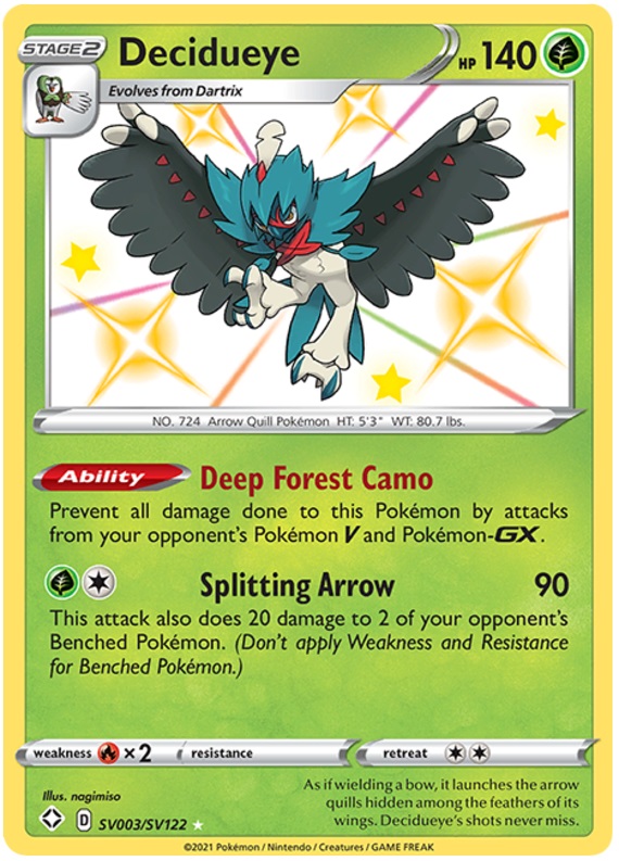 Decidueye - SV003/SV122 - Shiny Holo Rare