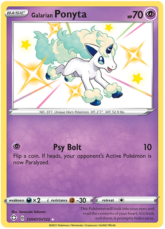 Galarian Ponyta - SV047/SV122 - Shiny Holo Rare