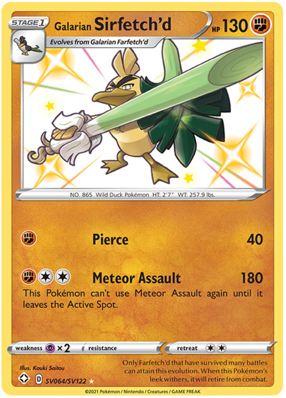 Galarian Sirfetchd - SV064/SV122 - Shiny Holo Rare