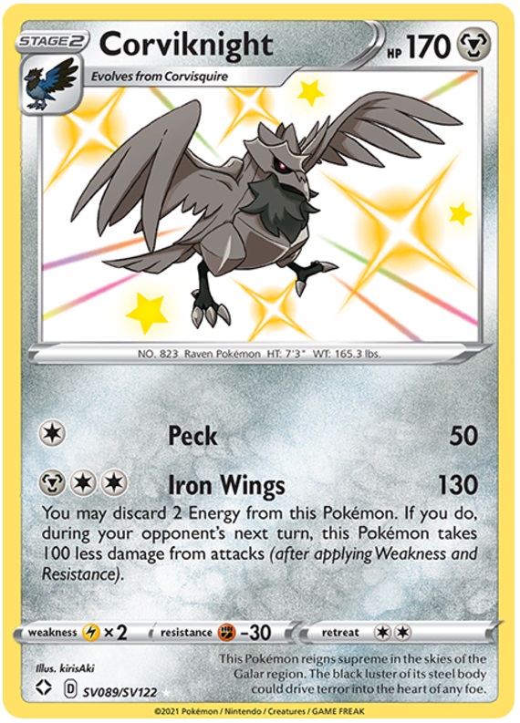 Corviknight - SV089/SV122 - Shiny Holo Rare