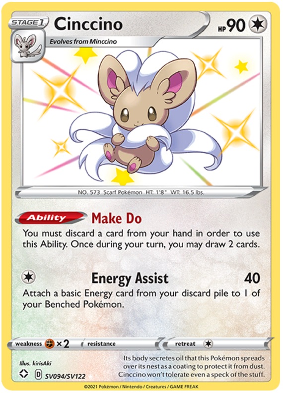 Cinccino - SV094/SV122 - Shiny Holo Rare