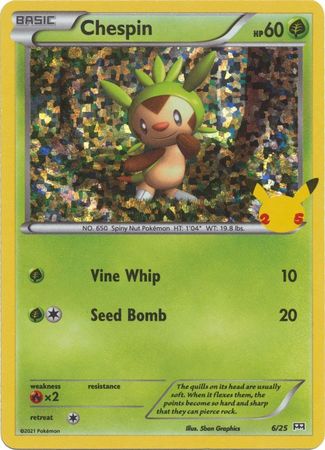 Chespin - 6/25 - Holo - McDonalds 25th Anniversary Promo