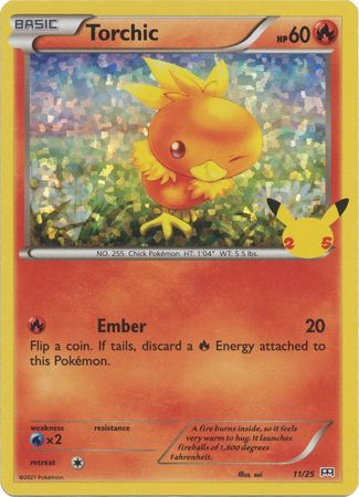 Torchic - 11/25 - Holo - McDonalds 25th Anniversary Promo