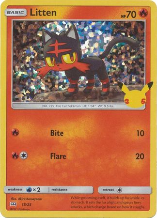 Litten - 15/25 - Holo - McDonalds 25th Anniversary Promo