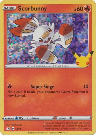 Scorbunny - 16/25 - Holo - McDonalds 25th Anniversary Promo