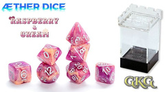 7-Die Set Aether Dice - Raspberry and Cream