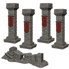 (RETIRED) Wizkids Deep Cuts Unpainted Minis: W11 Pillars & Banners