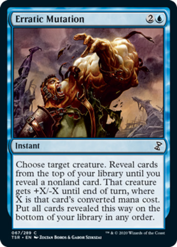 MTG-4x-Near Mint, English-Erratic Mutation - Foil-Time Spiral