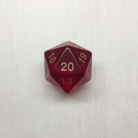 Jumbo Spindown D20 55mm Translucent Red