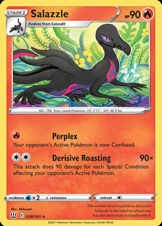 x4 Salazzle - 028/163 - Rare Pokemon SS05 Battle Styles M/NM | eBay