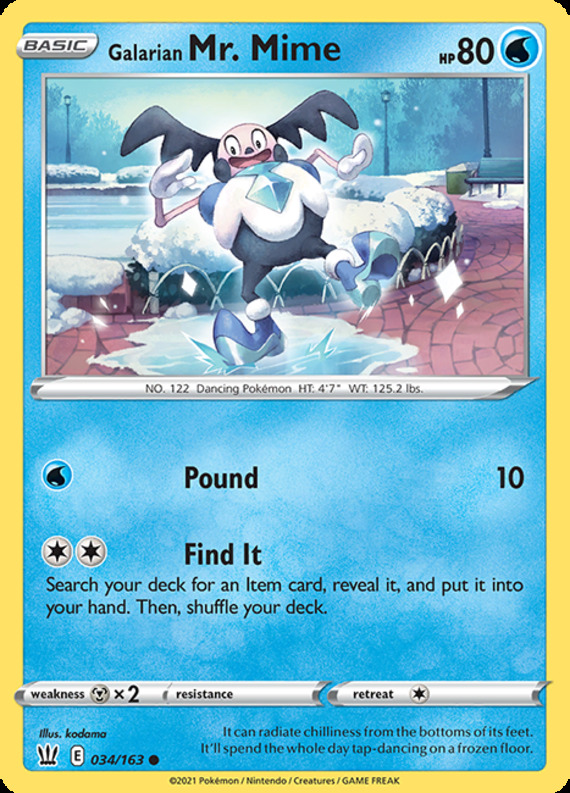 4x Galarian Mr. Mime - 034/163 - Common NM-Mint Pokemon SWSH05