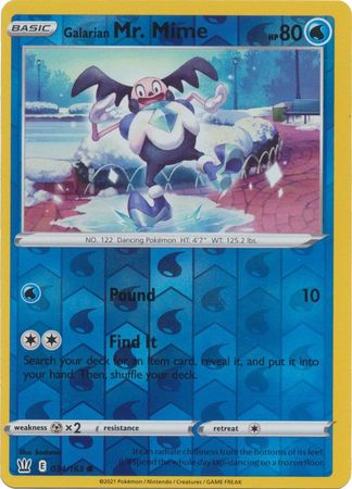 Galarian Mr. Mime - 034/163 - Common - Reverse Holo Galarian Mr. Mime - 034/163 - Common - Reverse Holo