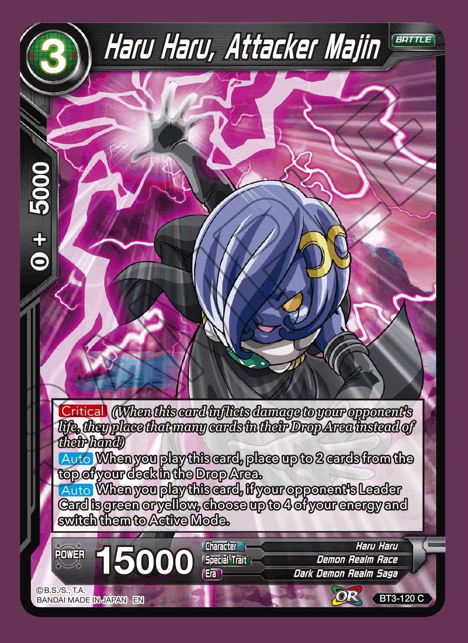 Haru Haru, Attacker Majin (Reprint) - BT3-120 - C