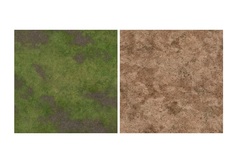 3x3 Game Mat - Broken Grassland / Desert Scrubland