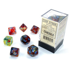 7 Primary w/Blue Nebula Luminary Polyhedral Dice Set - CHX27559