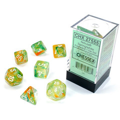 Chessex Dice Block 7ct Polyhedral - Nebula Spring with White Numbers - CHX27555