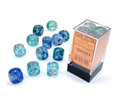 12Ct Nebula D6 Dice Set Oceanic/Gold Luminary (CHX27756)