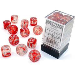 12Ct Nebula D6 Dice Set Red/Silver Luminary (CHX27754)