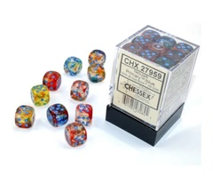 36Ct Nebula D6 Dice Set Primary/Blue Luminary (CHX27959)