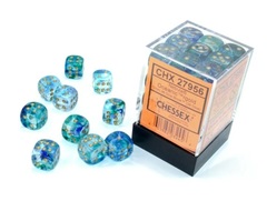 36Ct Nebula D6 Dice Set Oceanic/Gold Luminary (CHX27956)