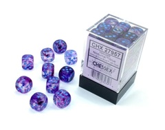 Chessex Dice Block 36ct 12mm d6 - Luminary Nebula Nocturnal with Blue Pips - CHX27957