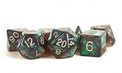 16mm Stardust Gray w/ Silver Numbers Polyhedral Dice Set