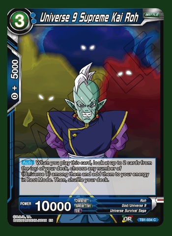 Universe 9 Supreme Kai Roh (Reprint) - TB1-034 - C