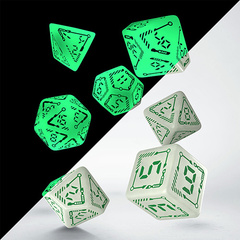 Digital Glowing Dice Set: Radiant & Green