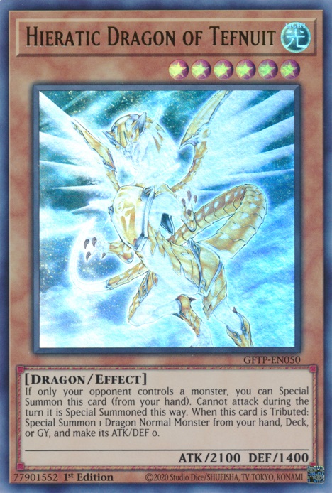 Hieratic Dragon of Tefnuit - GFTP-EN050 Ultra Rare 1st Edition