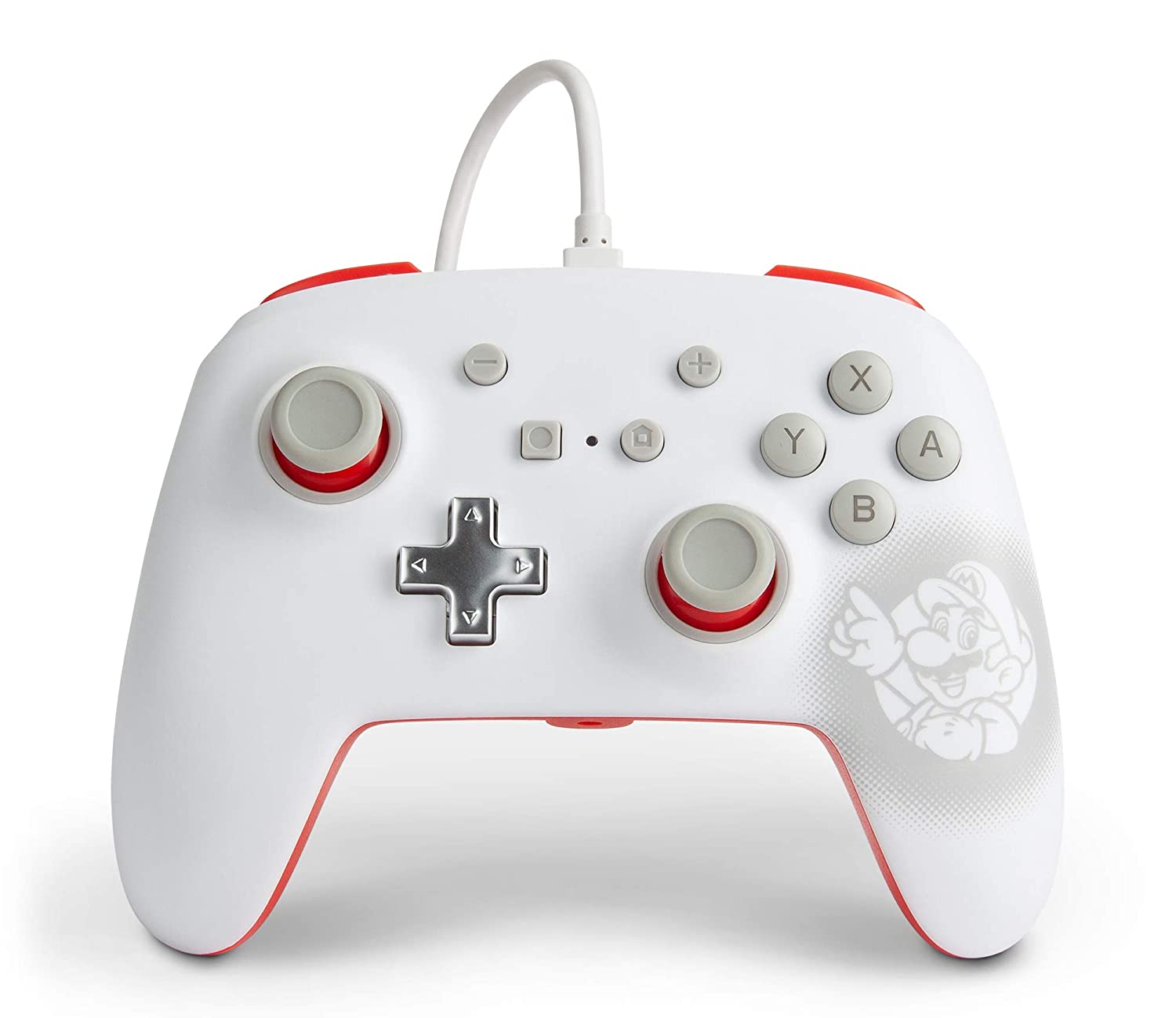 Mario White Wired Controller