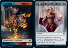 Elemental Token // Emblem - Rowan, Scholar of Sparks - Foil