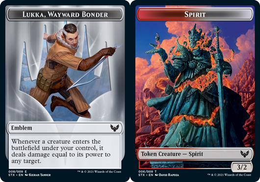 Emblem - Lukka, Wayward Bonder // Spirit Token - Foil