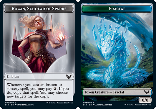 Emblem - Rowan, Scholar of Sparks // Fractal Token - Foil