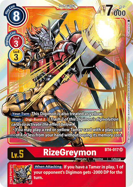 RizeGreymon - BT4-017 - SR - Alternative Art