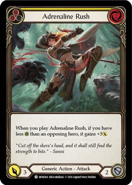 Adrenaline Rush (Yellow) - Rainbow Foil - 1st Edition