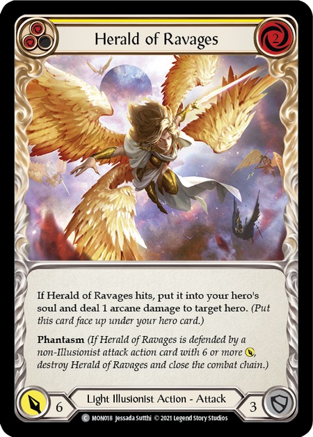 Herald of Ravages (Yellow) - Rainbow Foil - 1st Edition