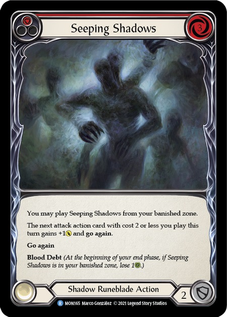 Seeping Shadows (Red) - Rainbow Foil - 1st Edition
